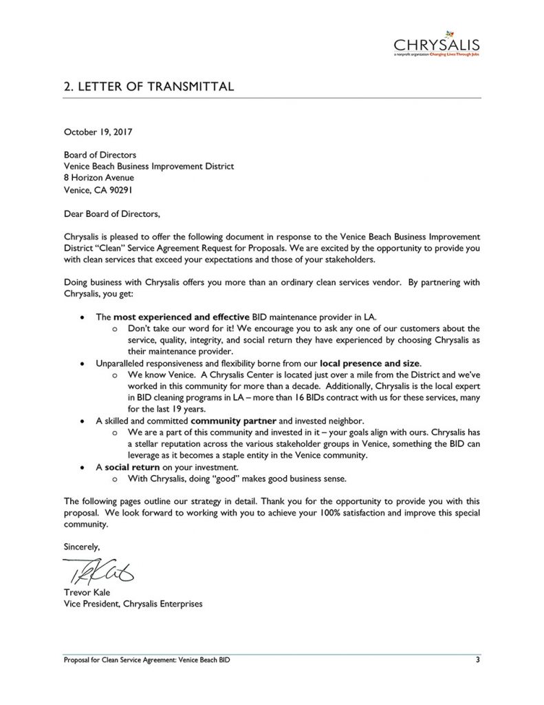 CHRYSALIS-letter | Venice Beach Business Improvement District